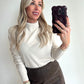 TIA Turtleneck Top - ecru