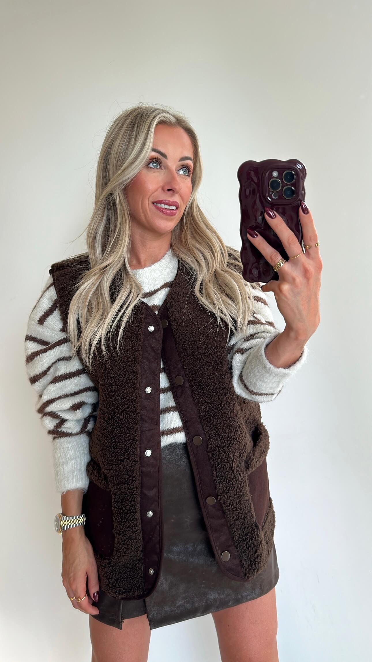 TEDDIE Gilet - choco brown