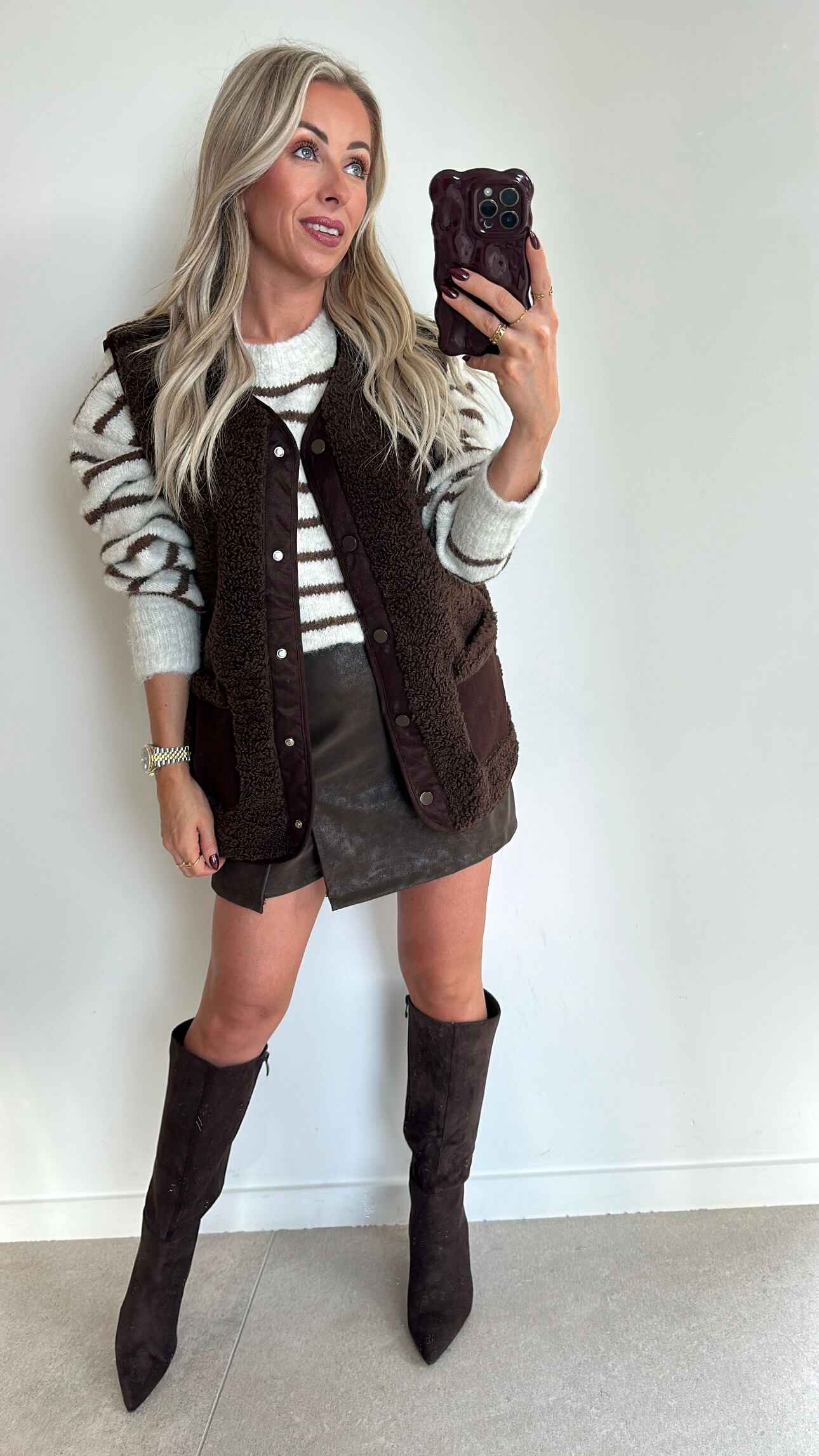 MACIE Pull - beige/coffee