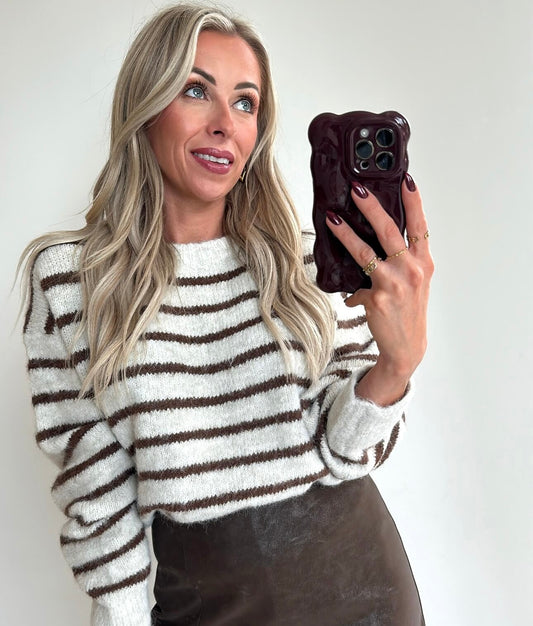 MACIE Pull - beige/coffee