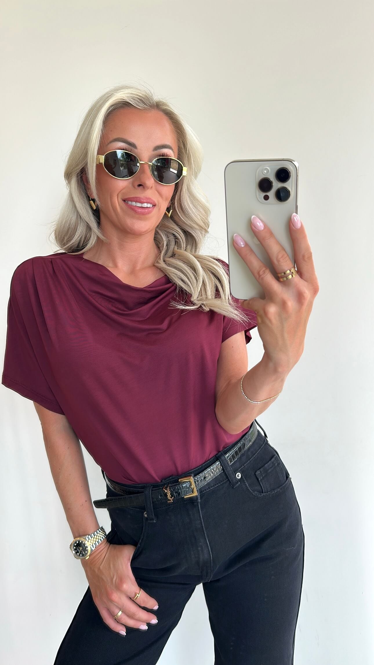 GEORGIA Top - burgundy