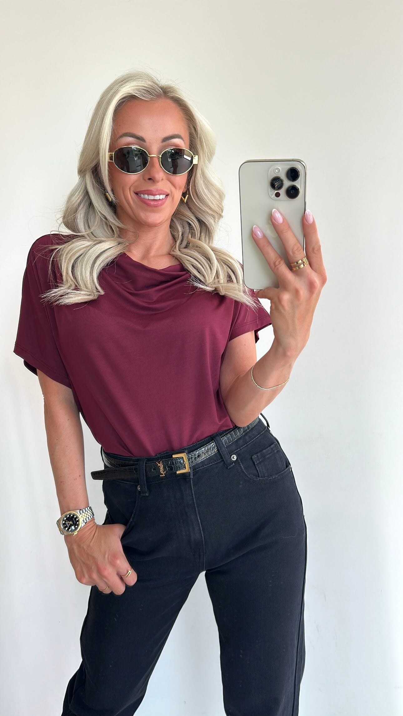 GEORGIA Top - burgundy