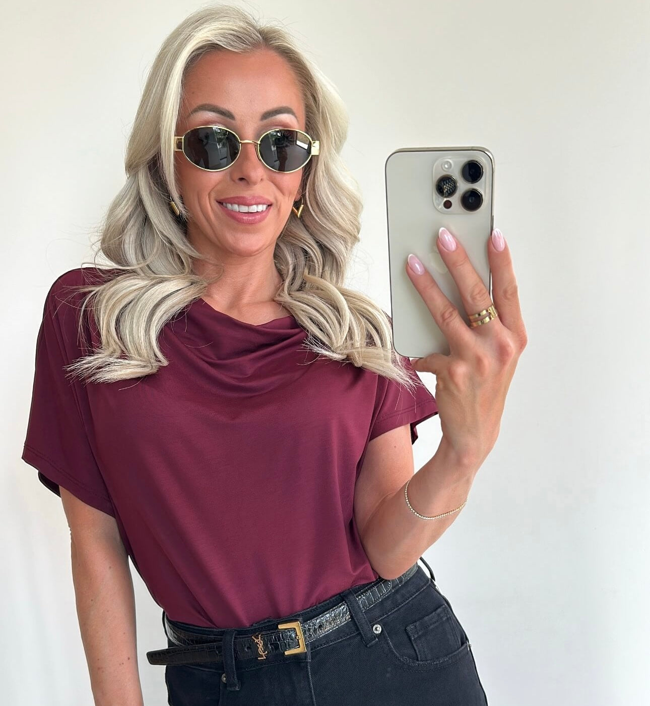 GEORGIA Top - burgundy