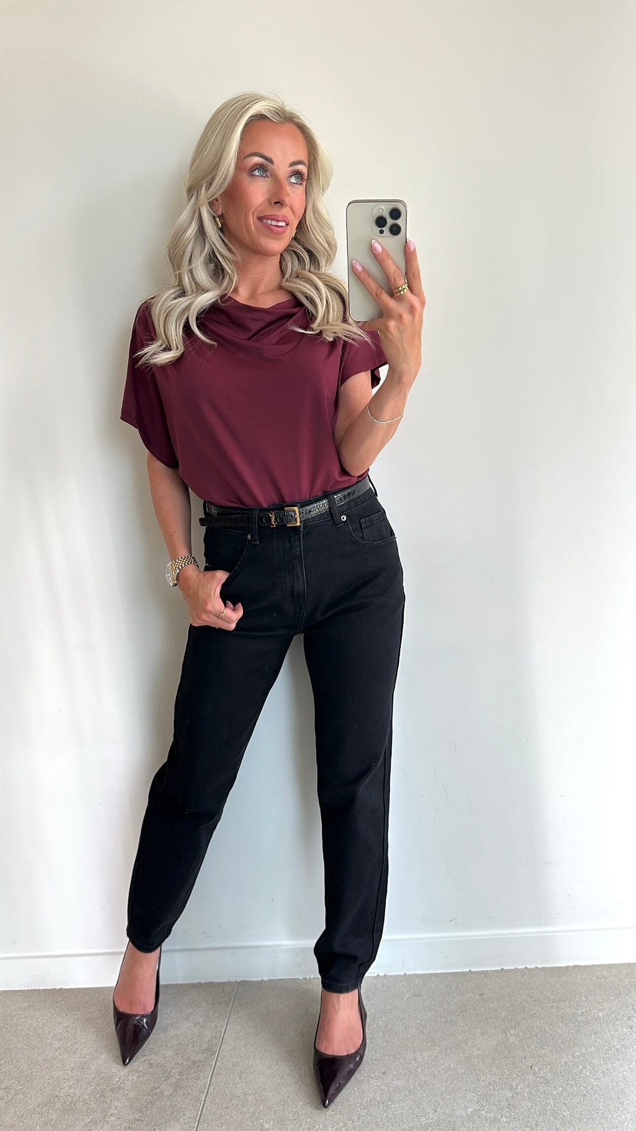 GEORGIA Top - burgundy