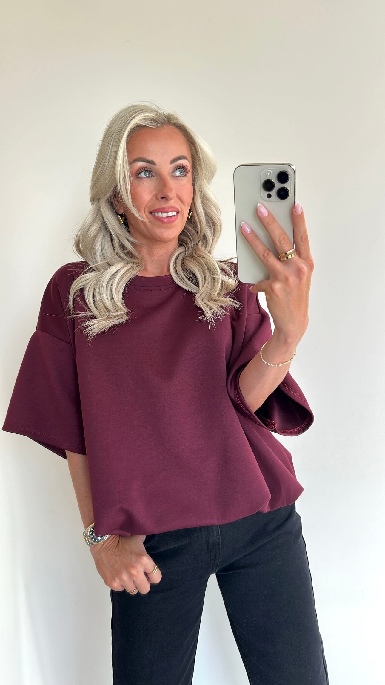 TAMMIE Sweat Top - burgundy