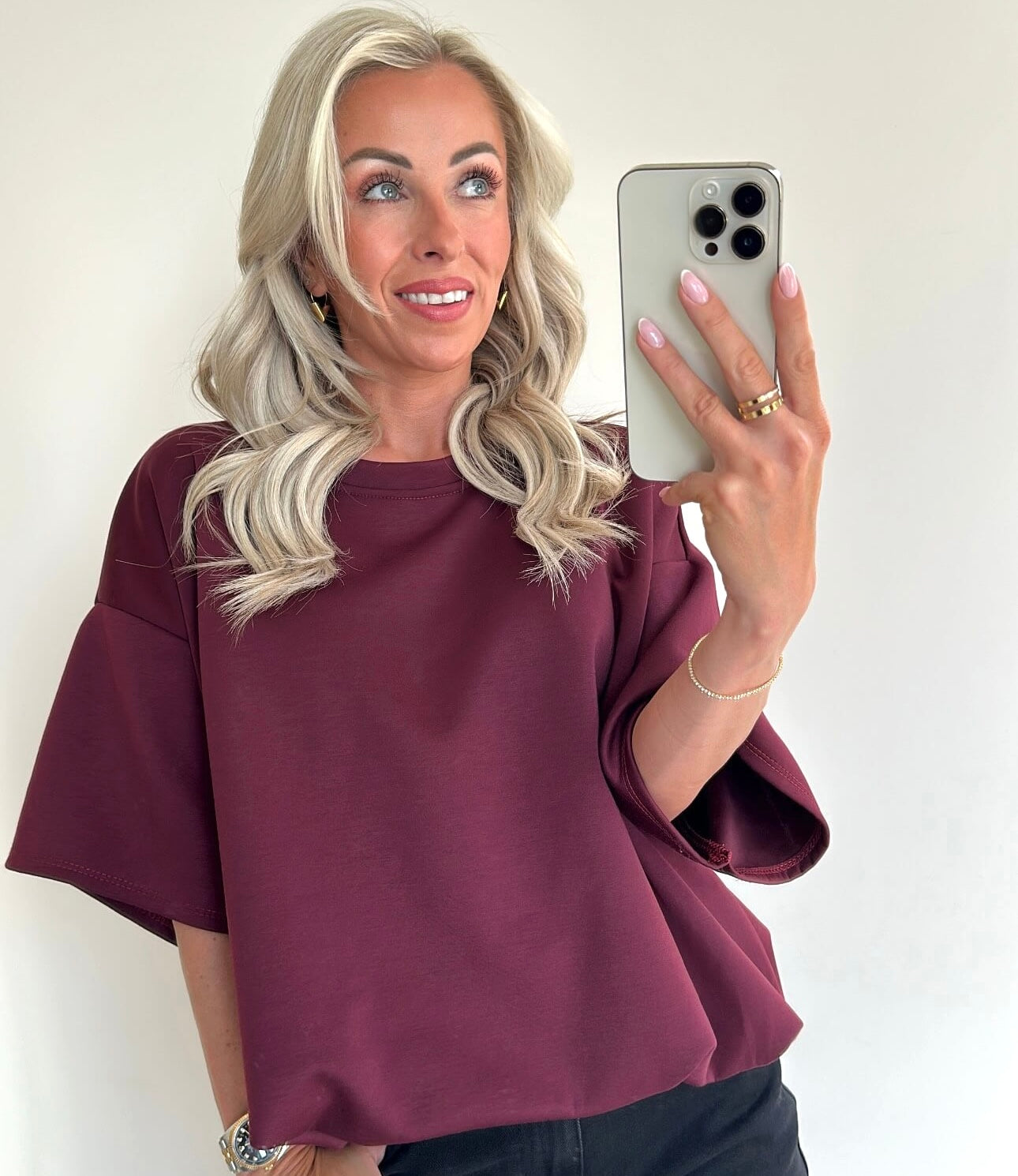 TAMMIE Sweat Top - burgundy