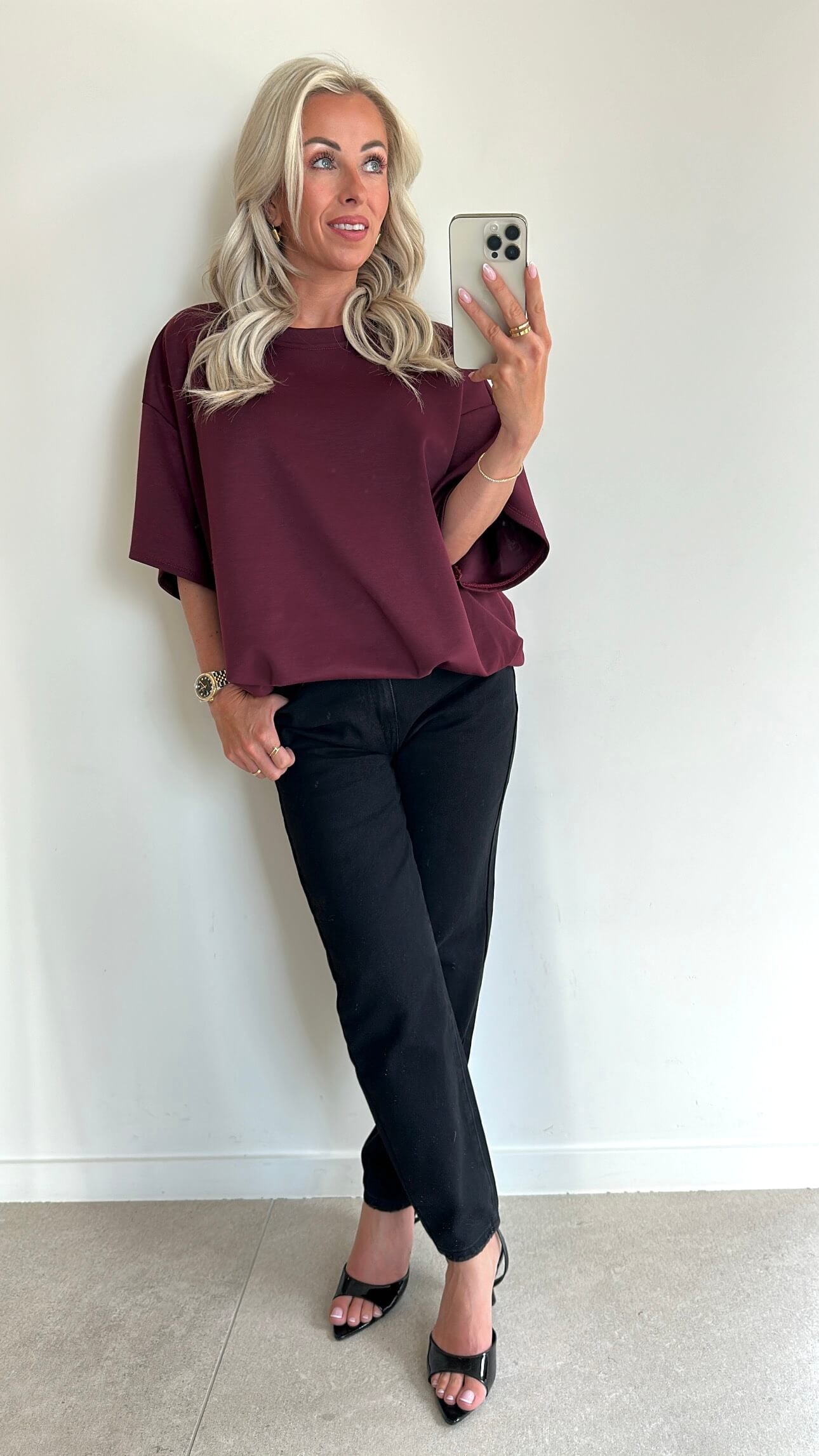 TAMMIE Sweat Top - burgundy