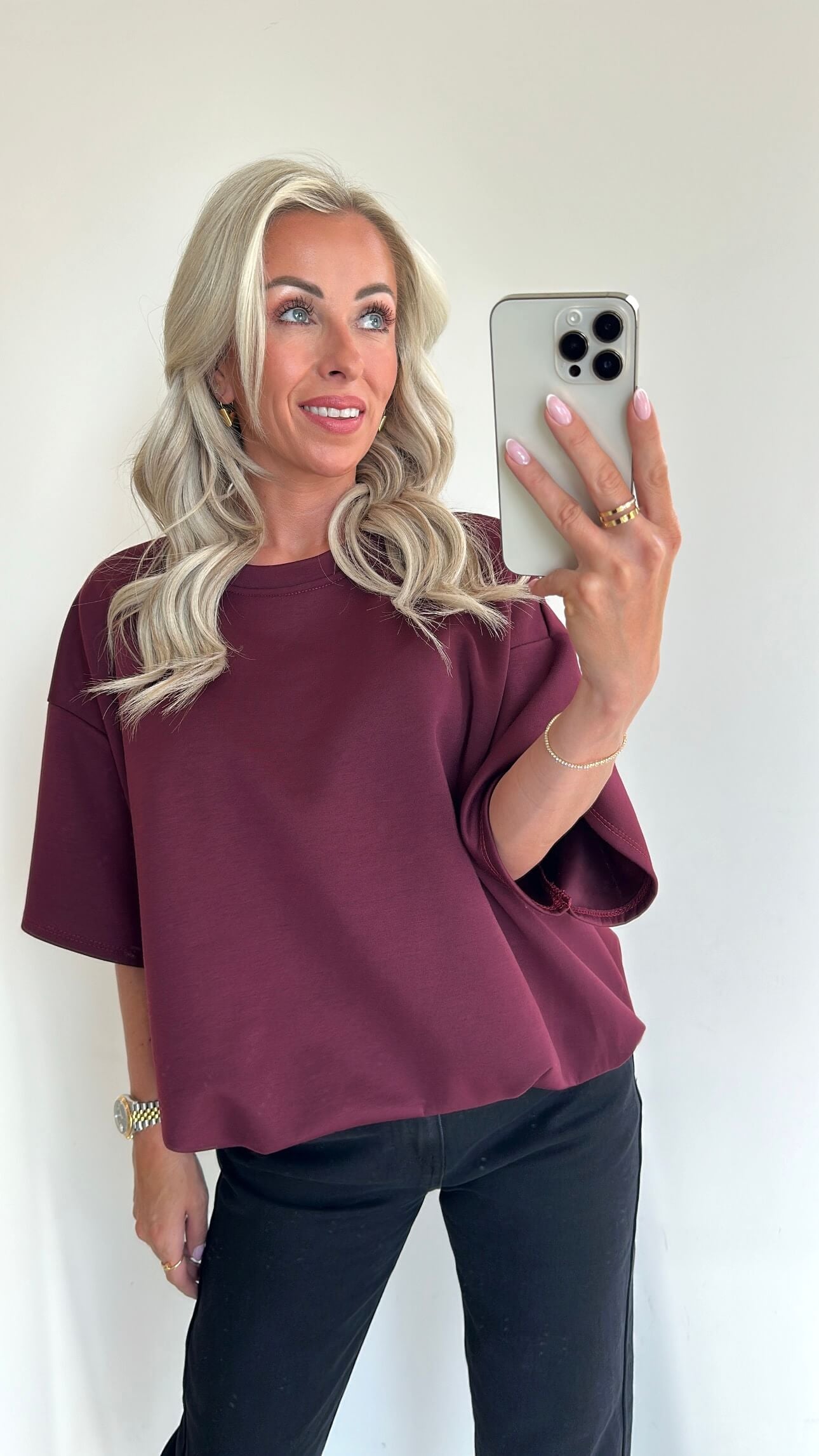 TAMMIE Sweat Top - burgundy