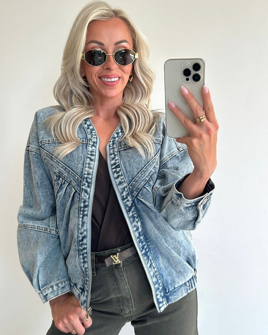 BABS Bomber Jacket - washed jeans