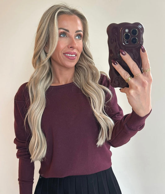 TESS Longsleeve Top - burgundy