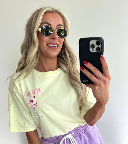 PINK GIN T-shirt - vanilla yellow