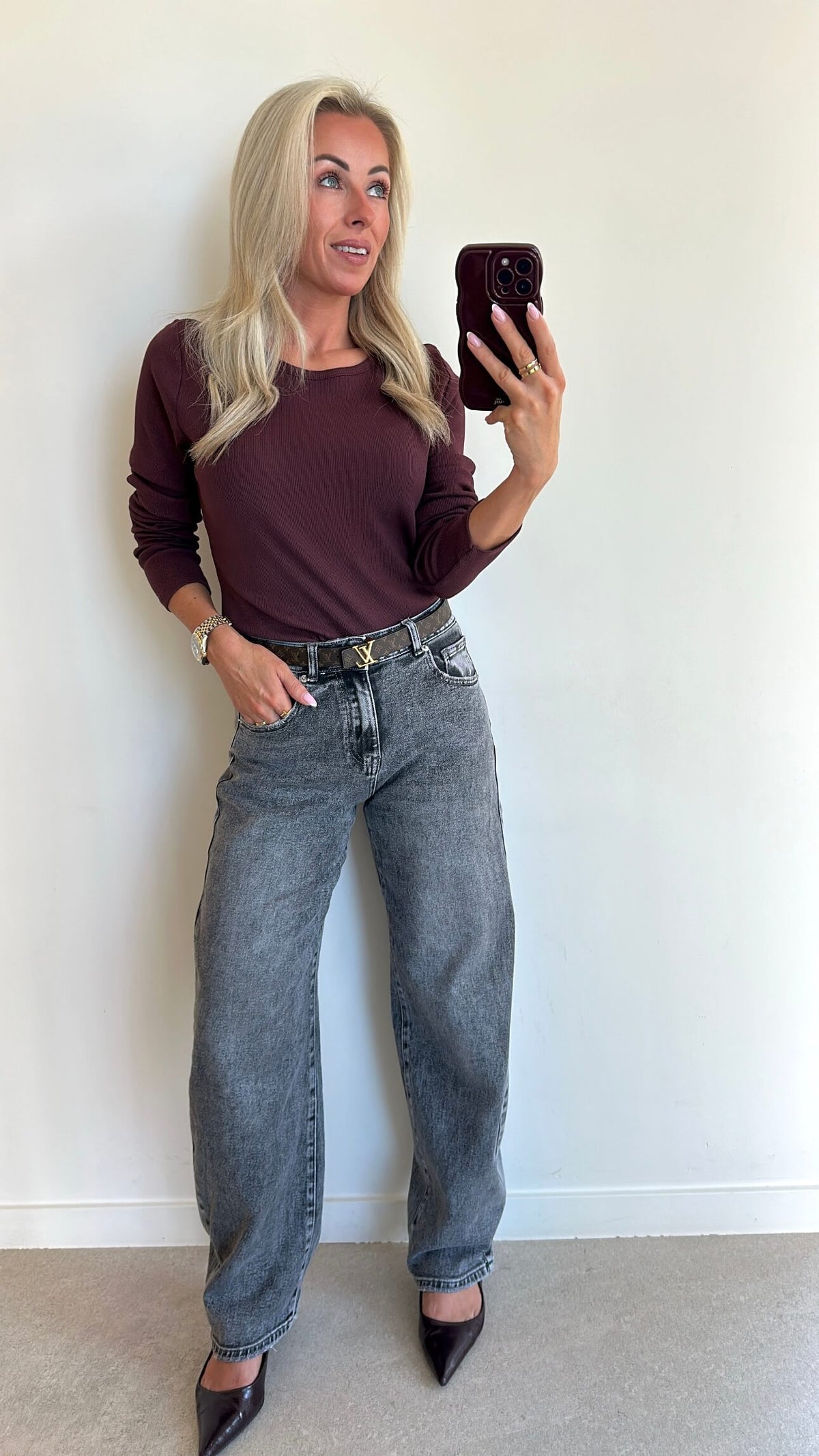 TRIXIE Top - washed burgundy