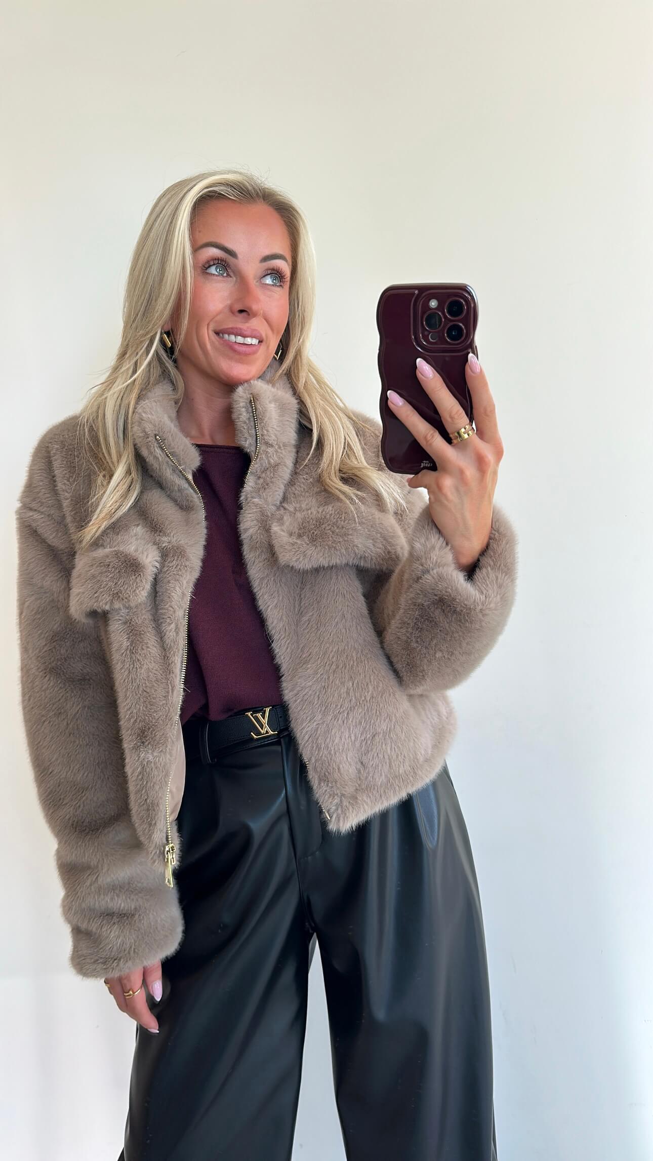 FLUFFIE Coat - light taupe