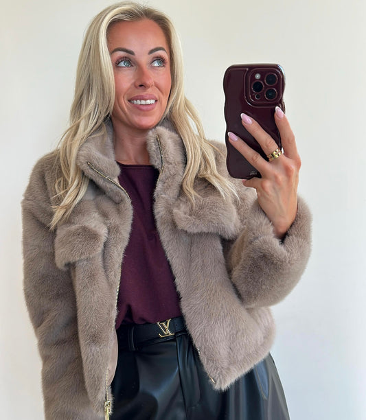 FLUFFIE Coat - light taupe