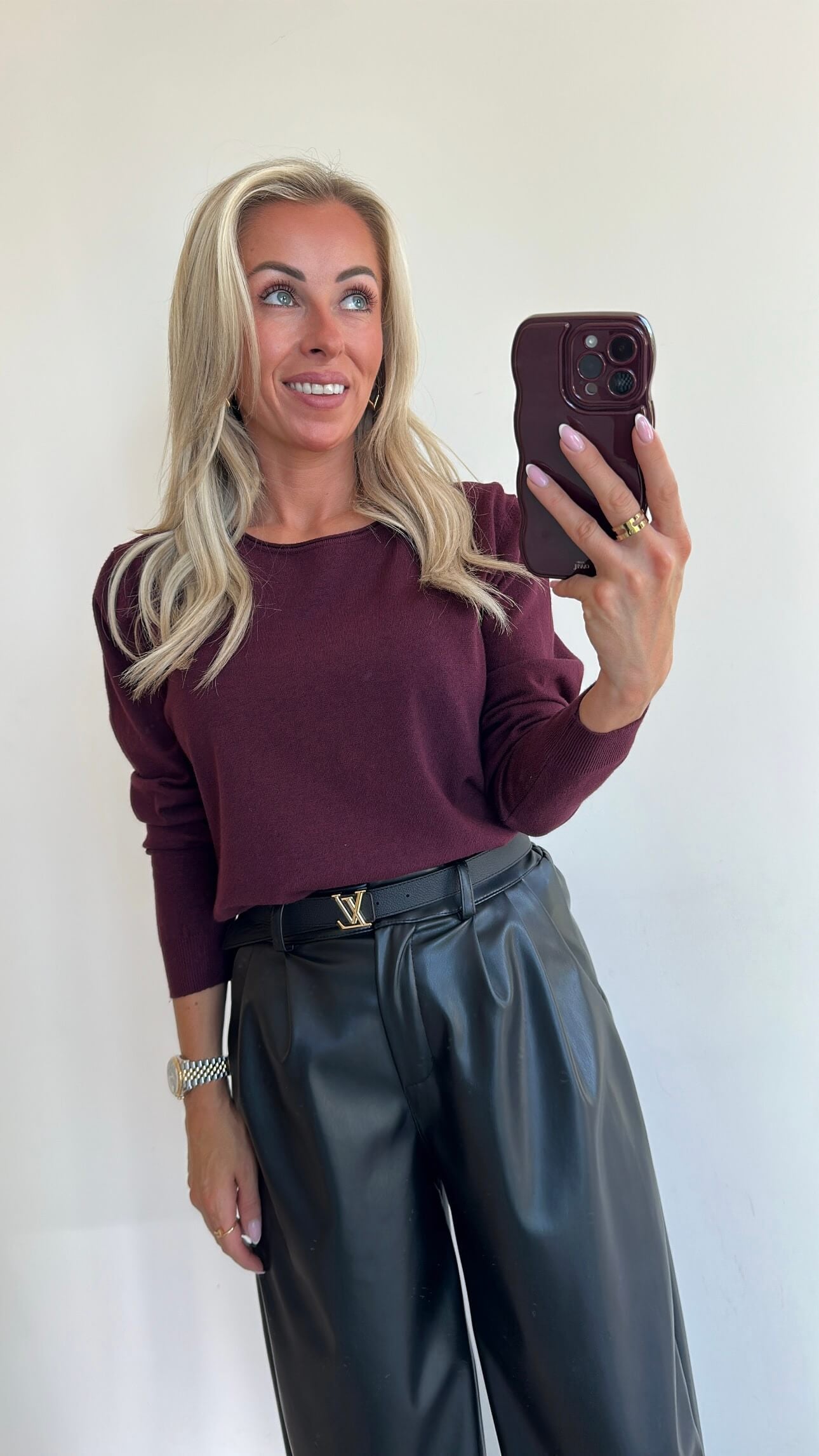 TESS Longsleeve Top - burgundy