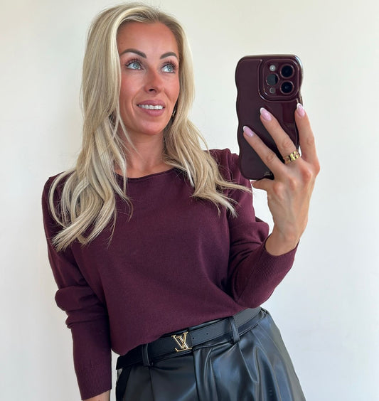 TESS Longsleeve Top - burgundy