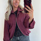 JUNIE Jacket - washed burgundy