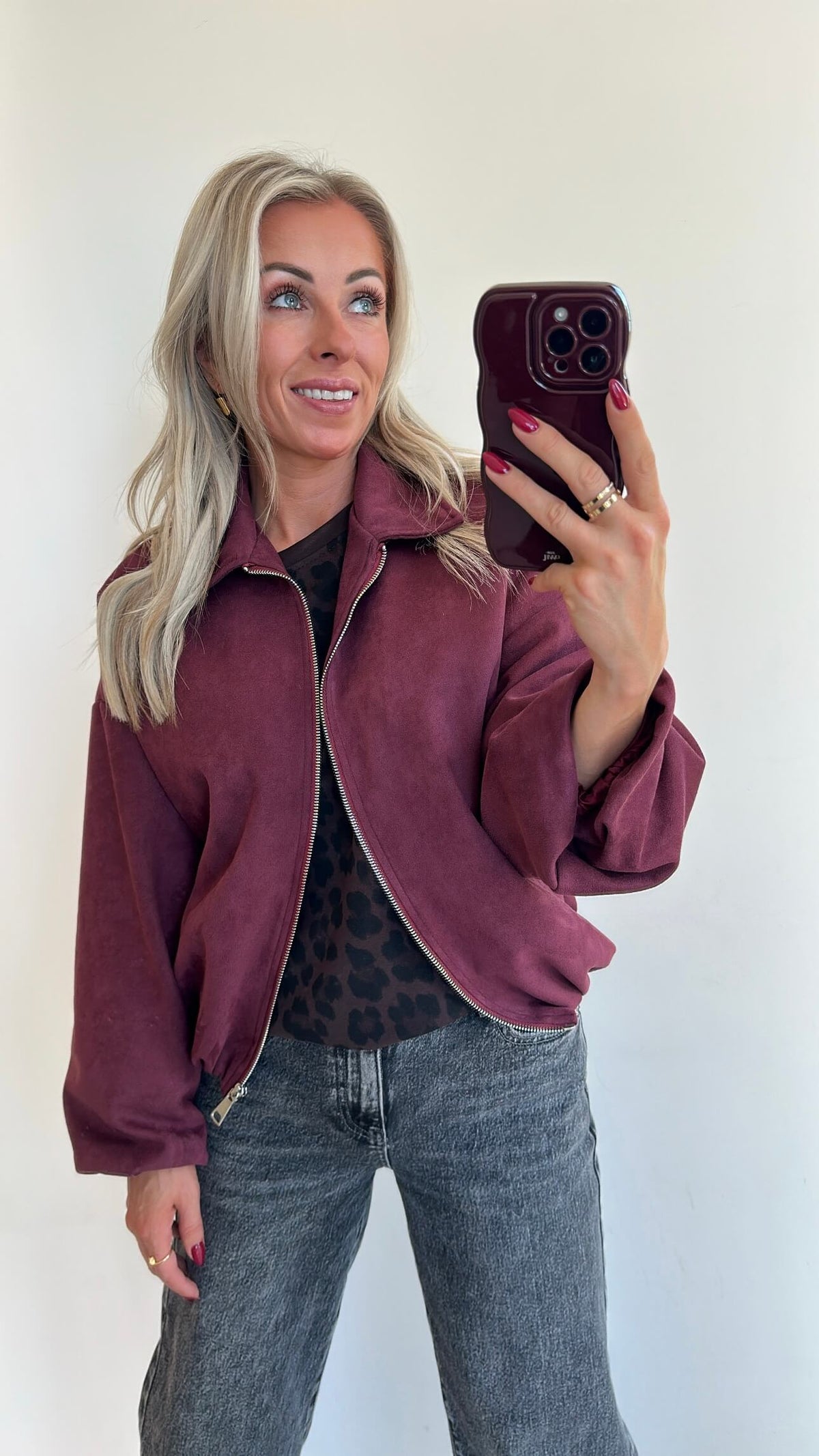 JUNIE Jacket - washed burgundy