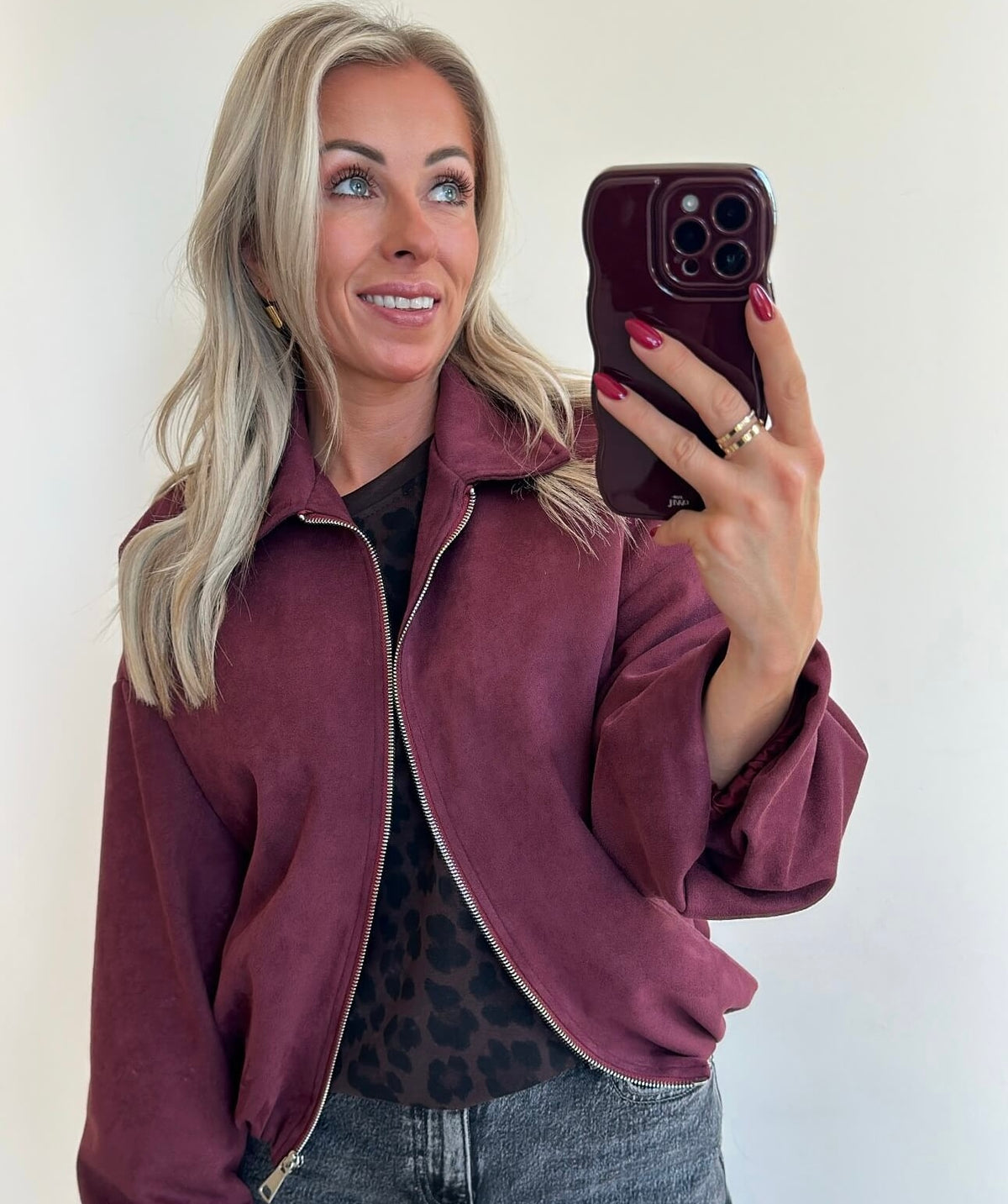 JUNIE Jacket - washed burgundy