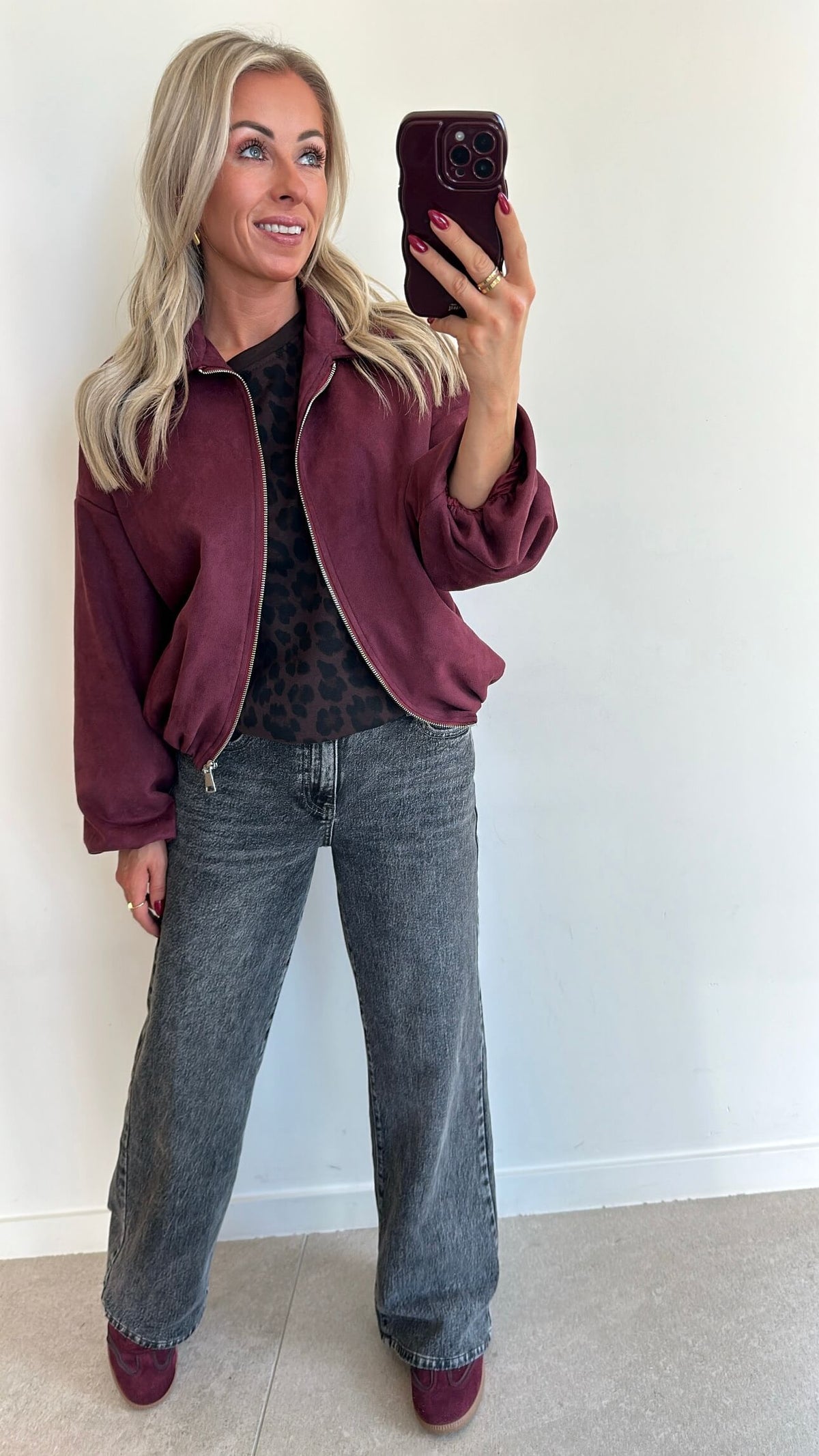 JUNIE Jacket - washed burgundy