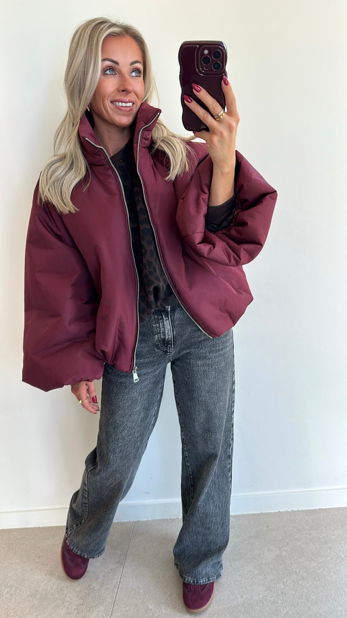 CATIE Coat - burgundy
