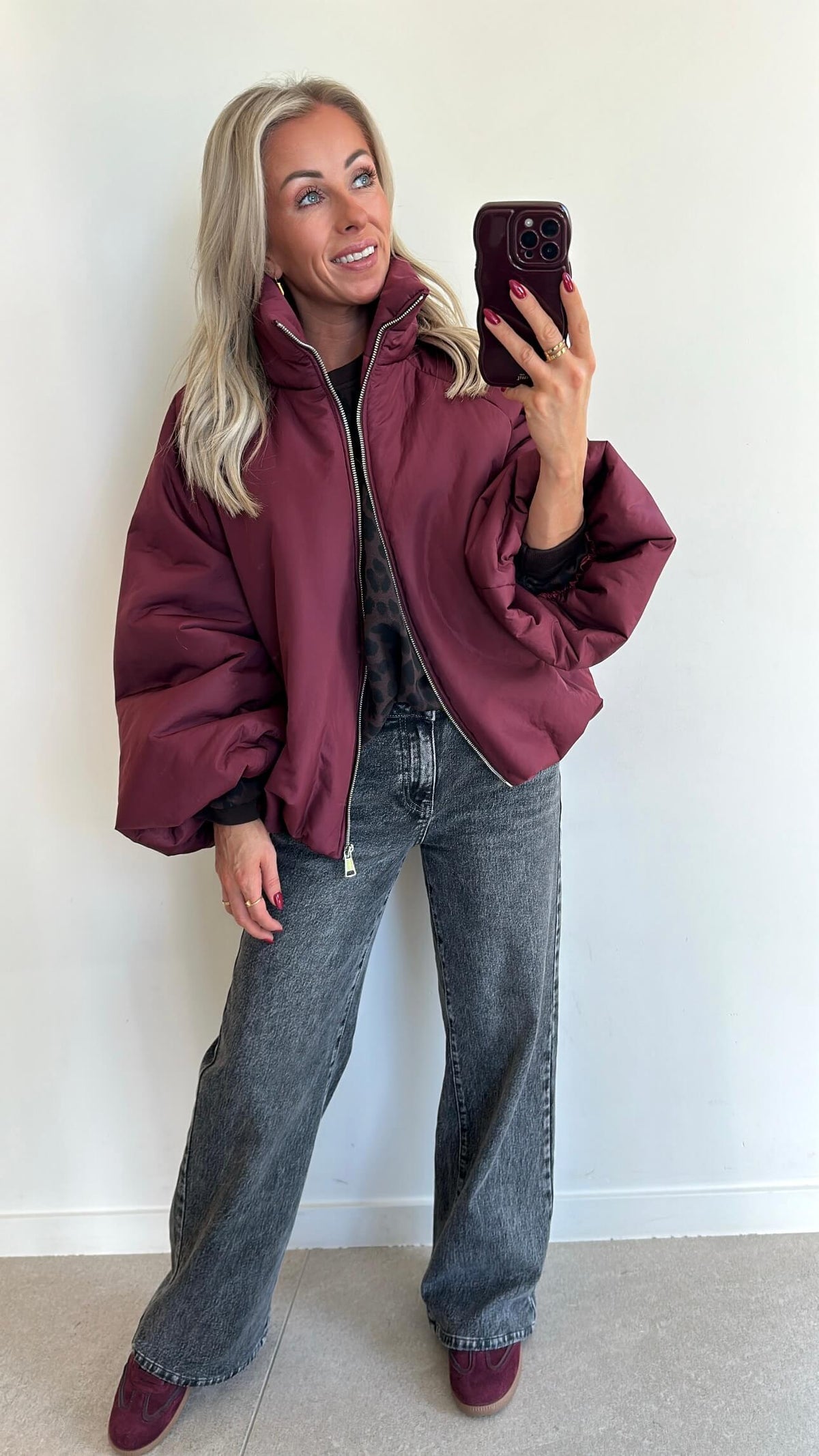 CATIE Coat - burgundy