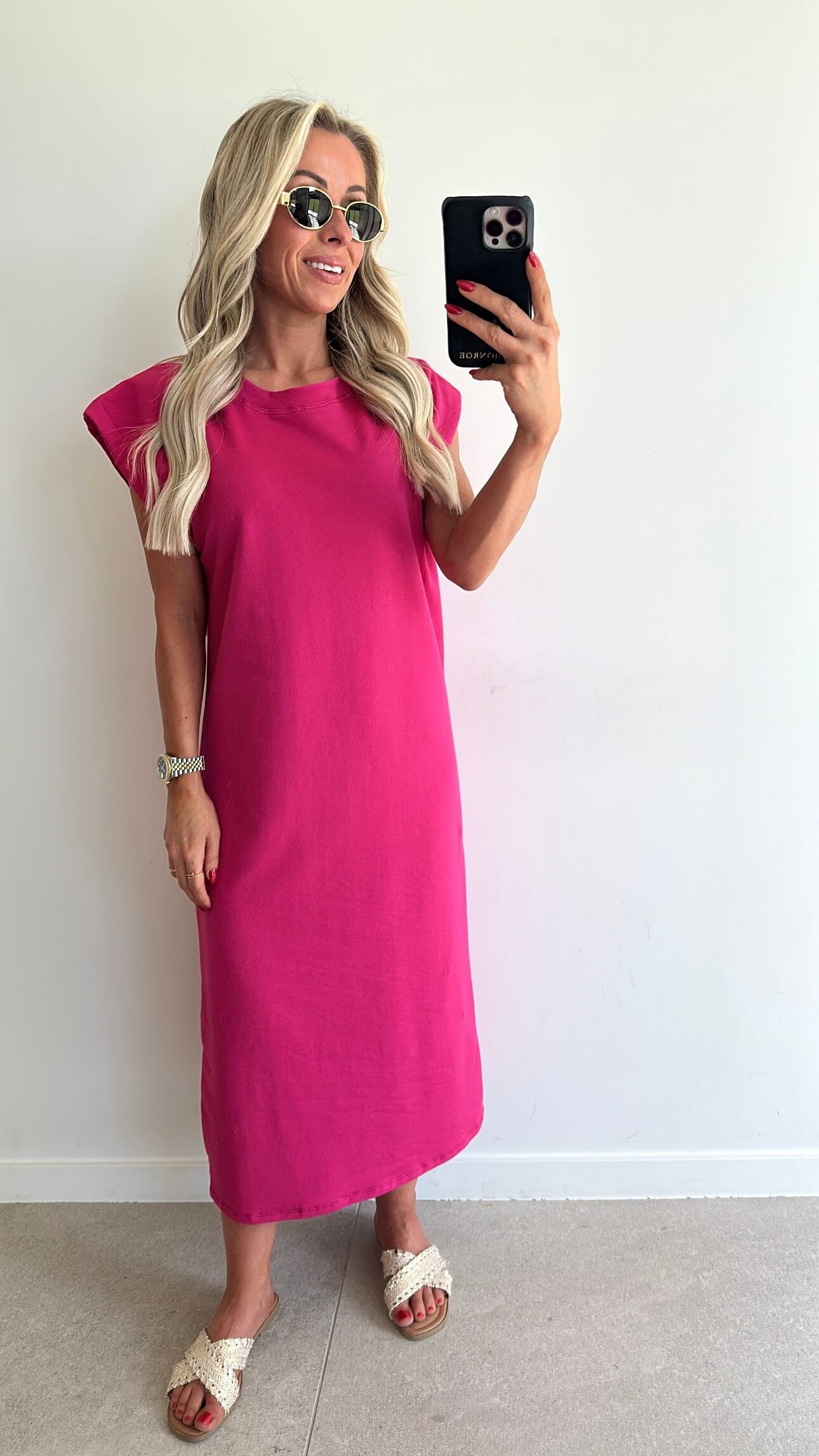 TRICIA T-shirt Dress - fuchsia
