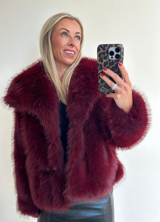 FLUFFIE Coat - bordeaux