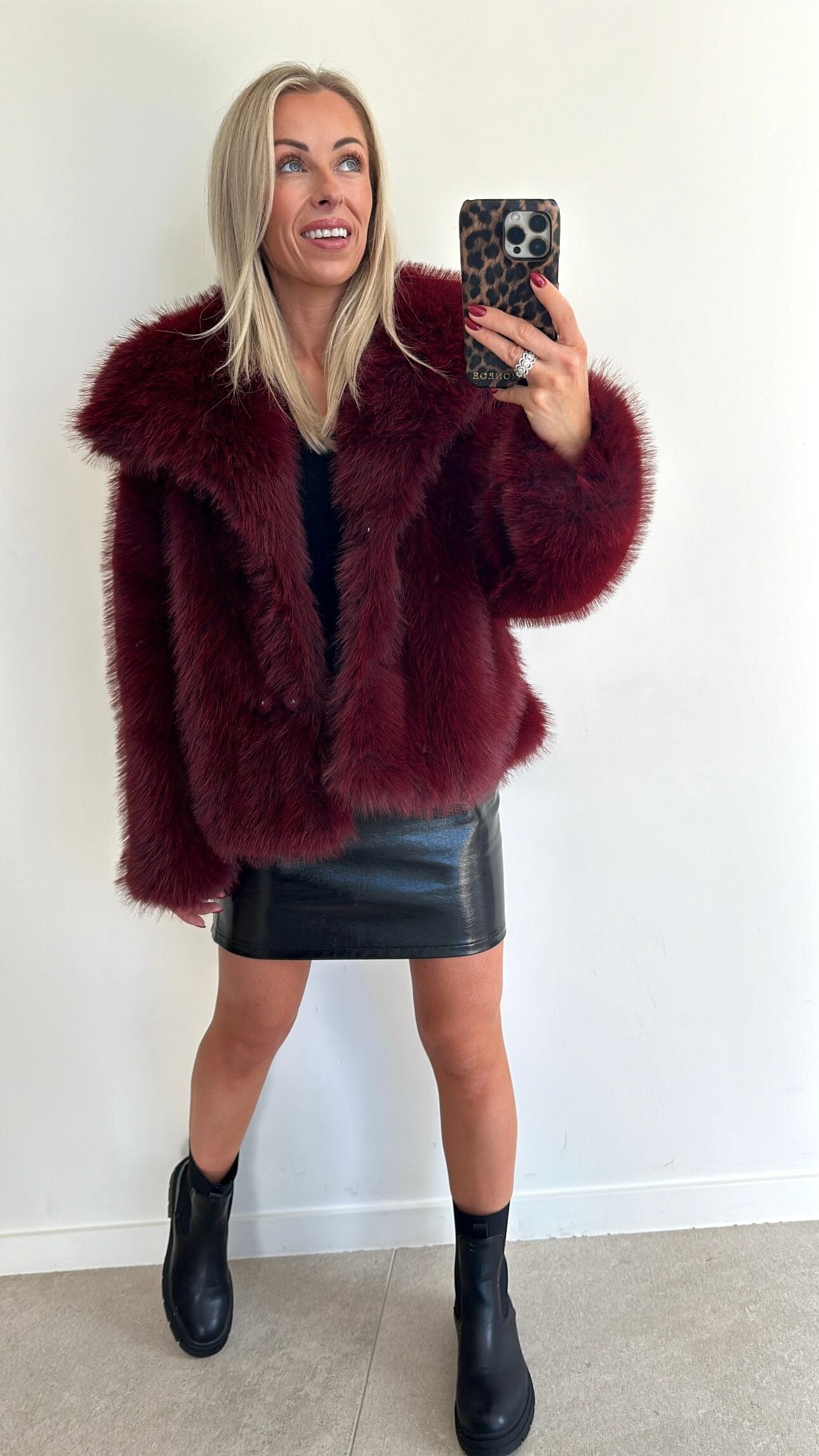 FLUFFIE Coat - bordeaux