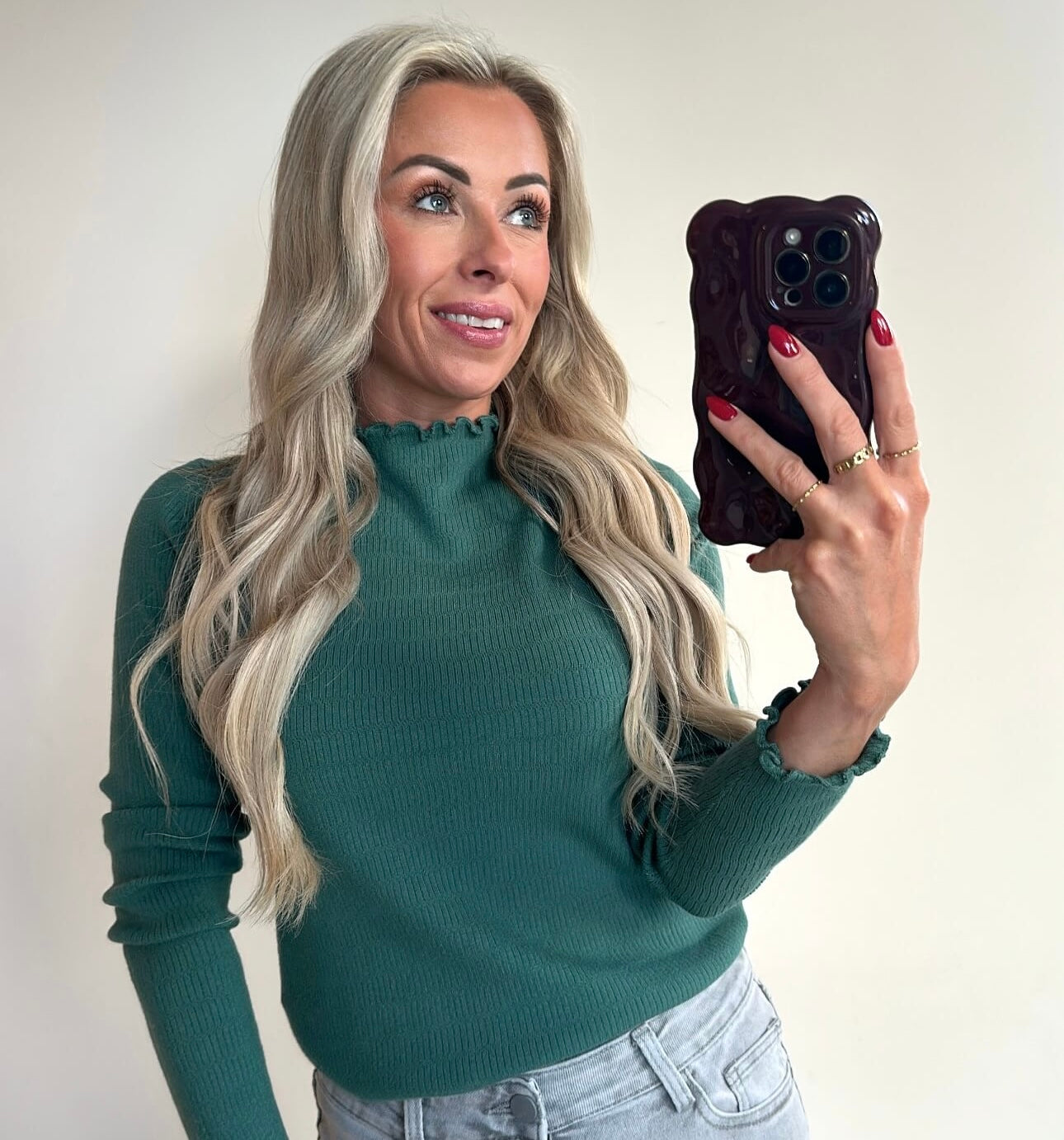 LILLIE Top - dark turquoise