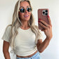 PERFECT CROP Top - beige