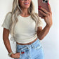 PERFECT CROP Top - beige