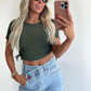 PERFECT CROP Top - khaki