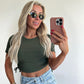 PERFECT CROP Top - khaki