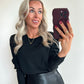 TESS Longsleeve Top - sparkle black