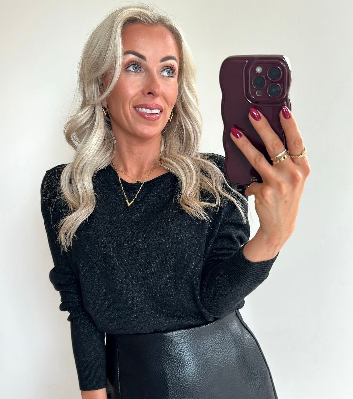 TESS Longsleeve Top - sparkle black