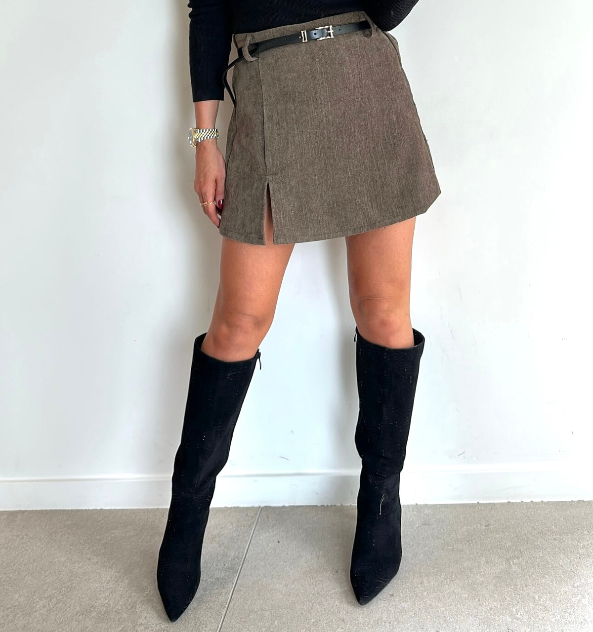VELVET Skort - taupe