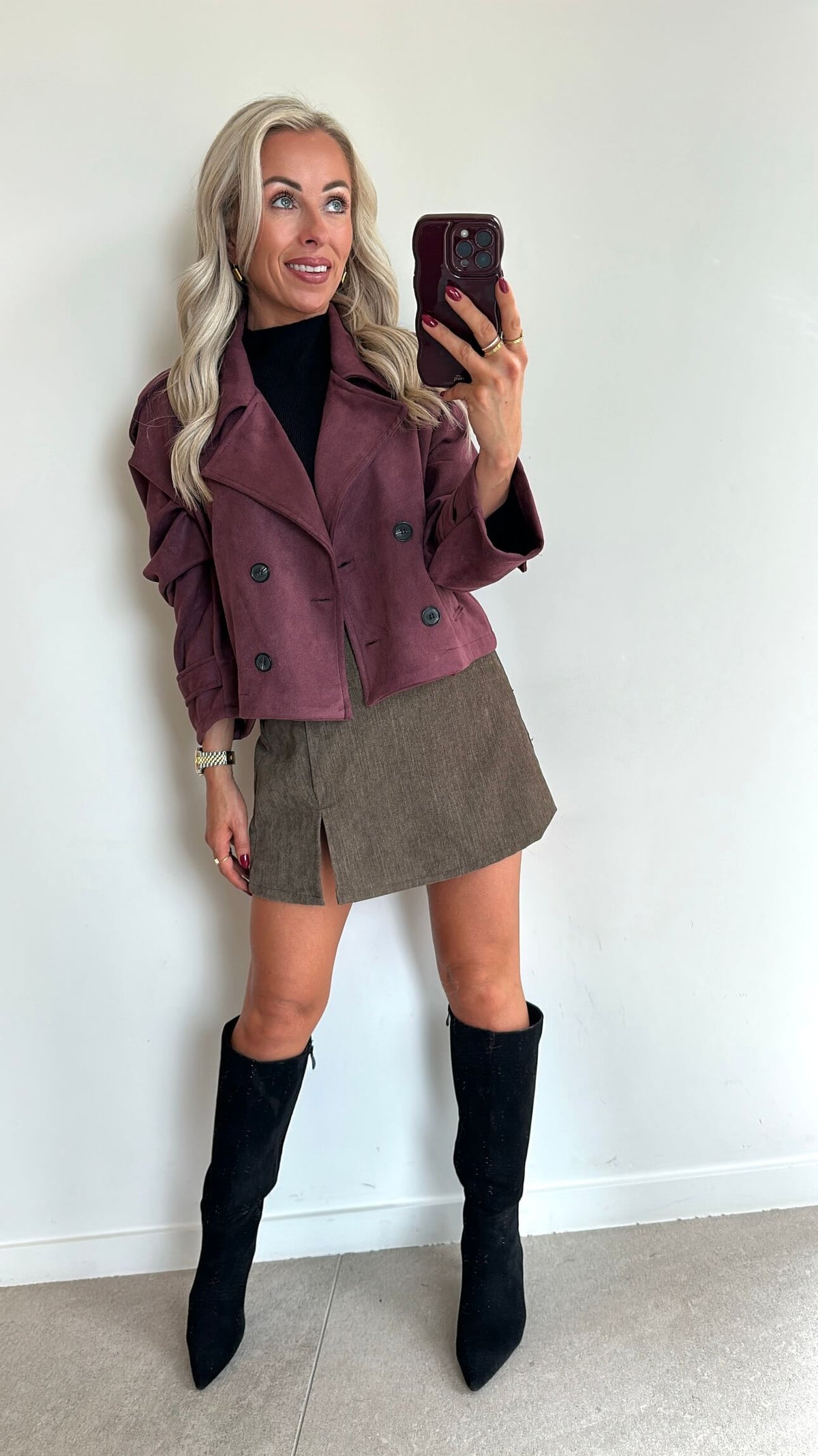 JUNE Jacket - washed burgundy