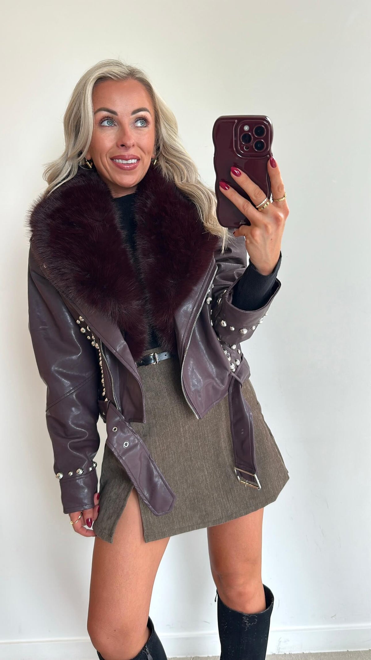 VELVET Skort - taupe