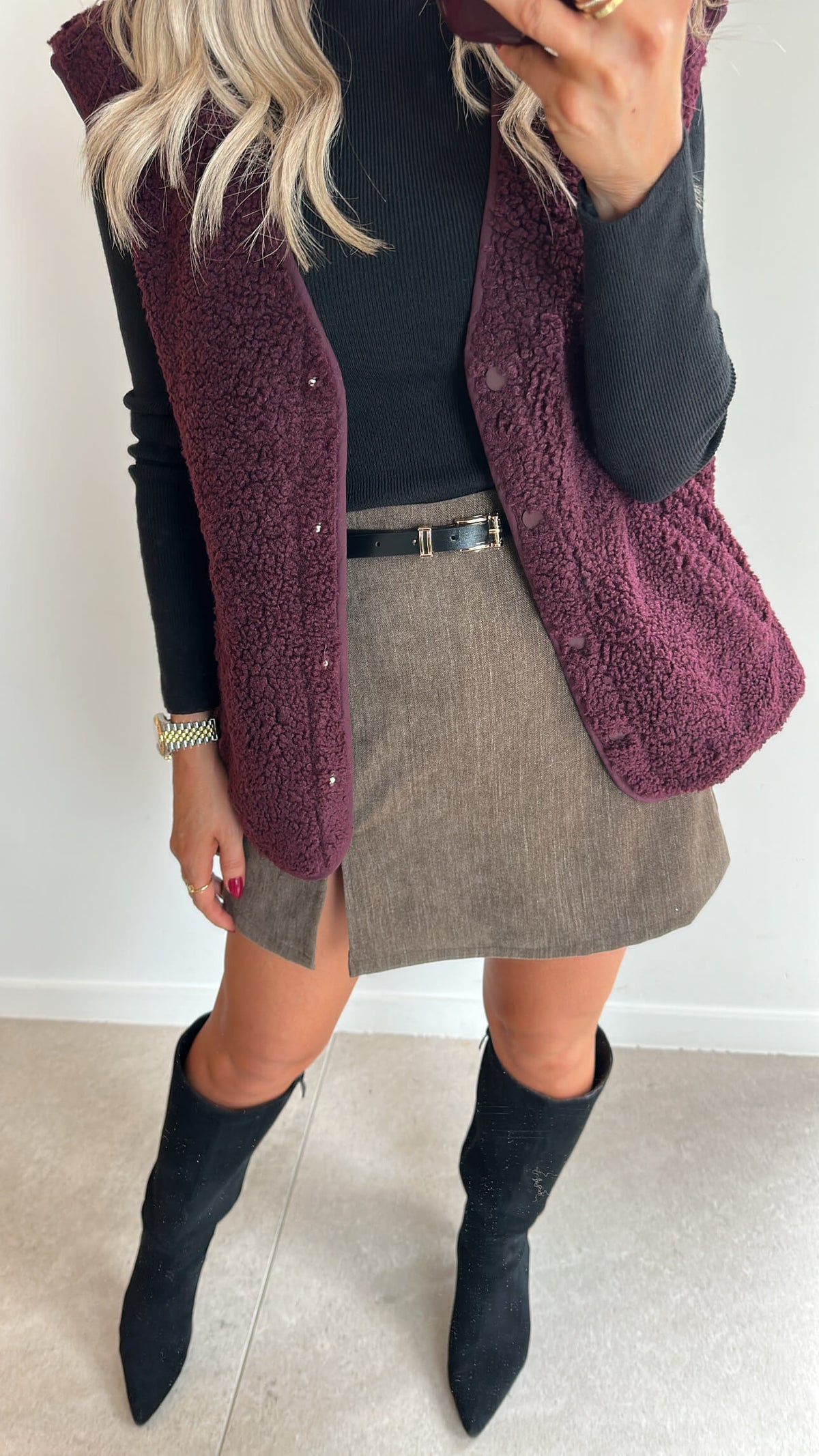 VELVET Skort - taupe