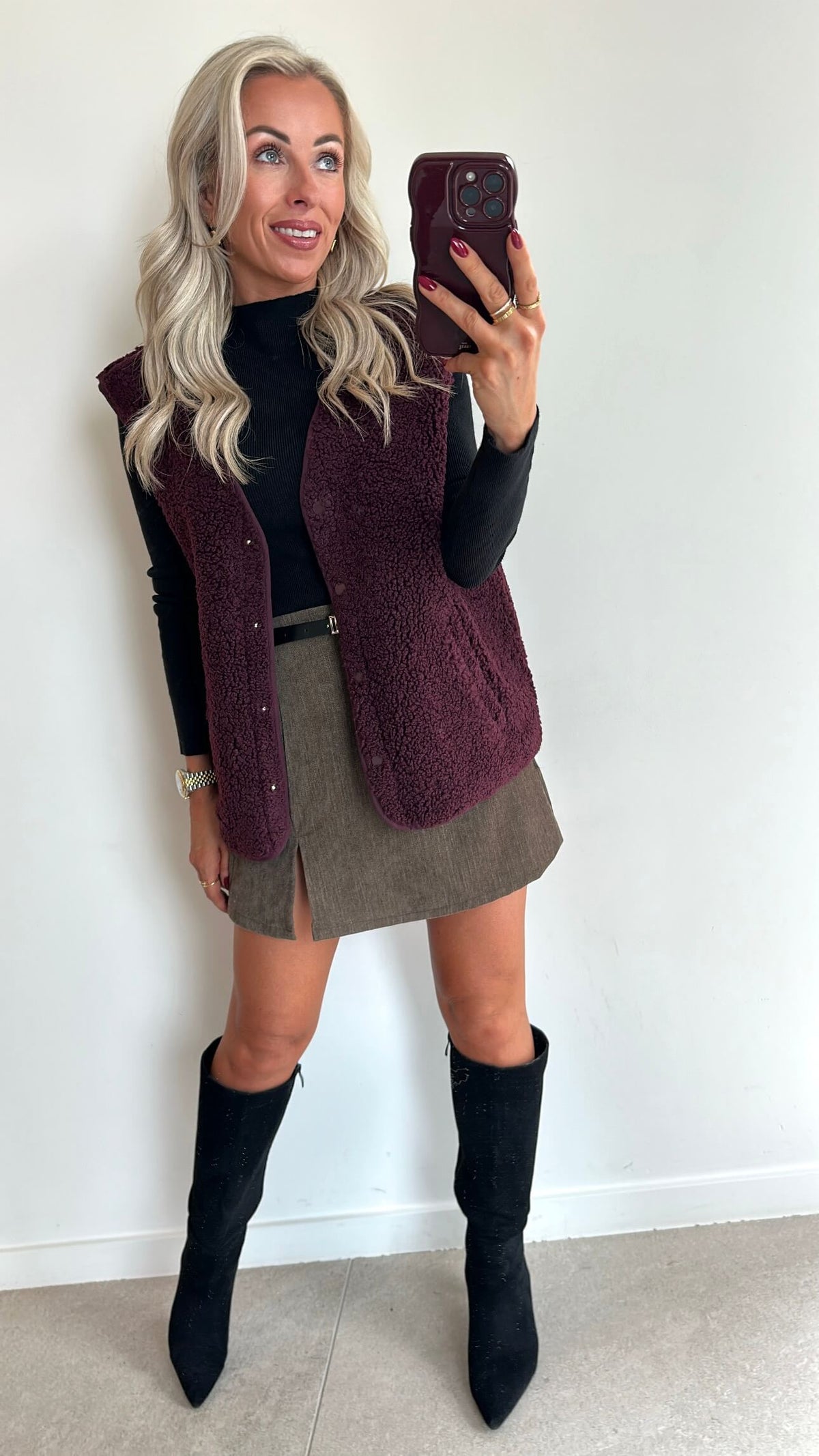 VELVET Skort - taupe
