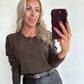 TESS Longsleeve Top - sparkle brown