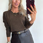 TESS Longsleeve Top - sparkle brown