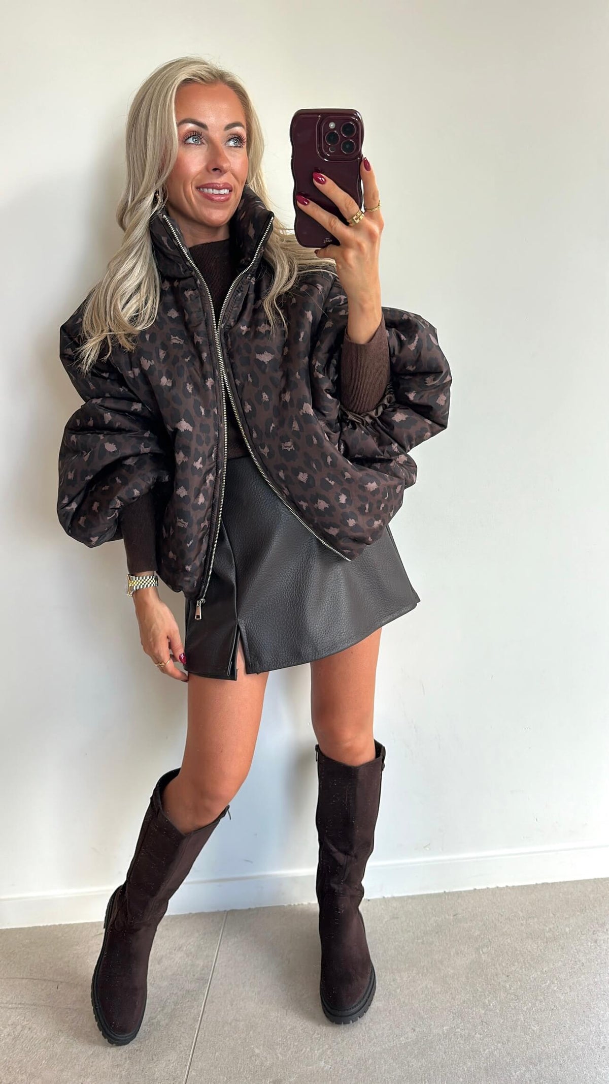 CATIE Coat - leopard brown