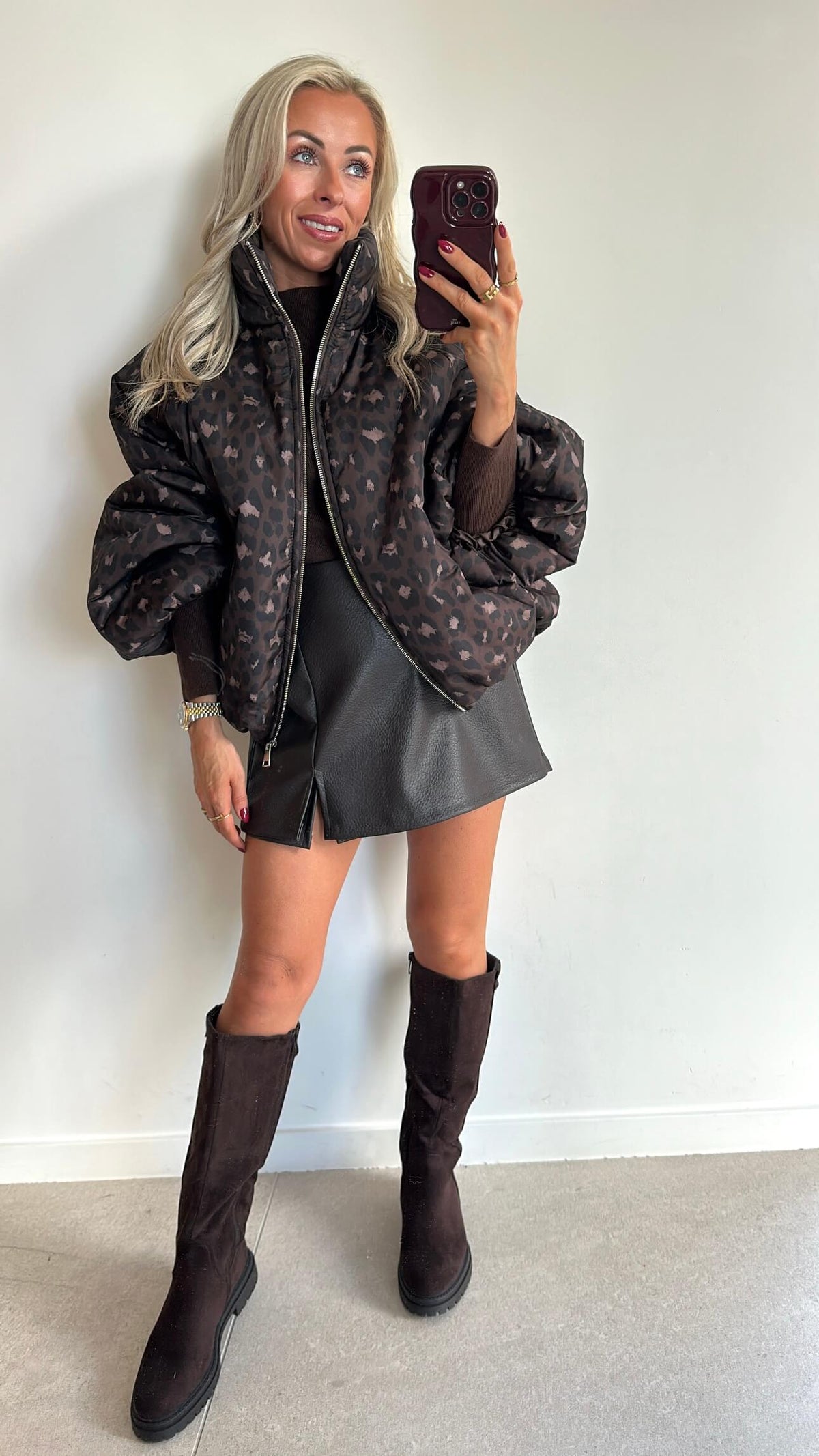 CATIE Coat - leopard brown