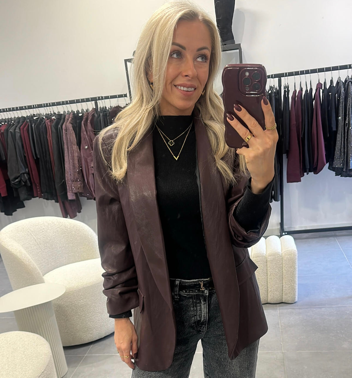BABSIE Blazer - burgundy