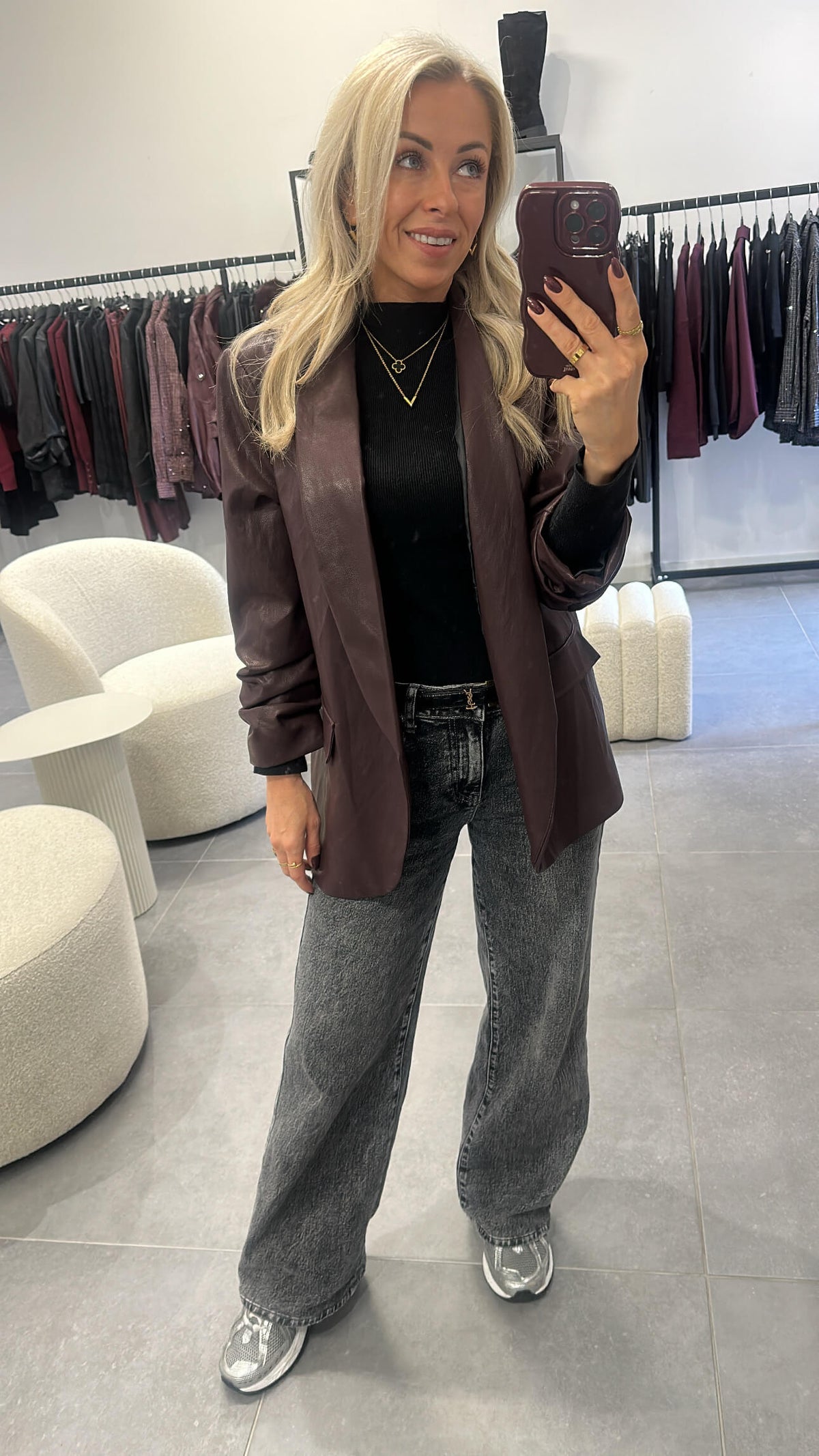 BABSIE Blazer - burgundy