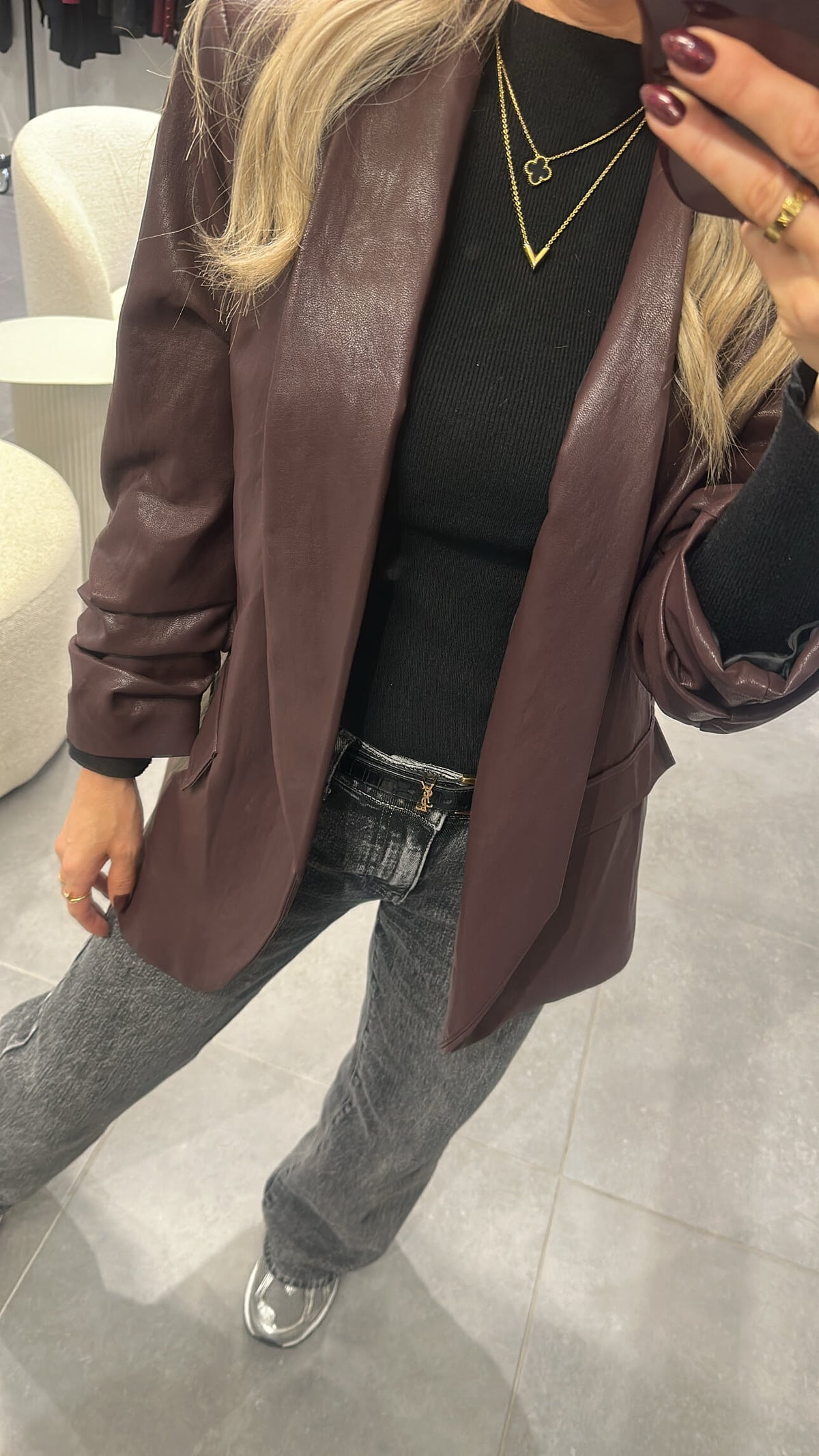 BABSIE Blazer - burgundy