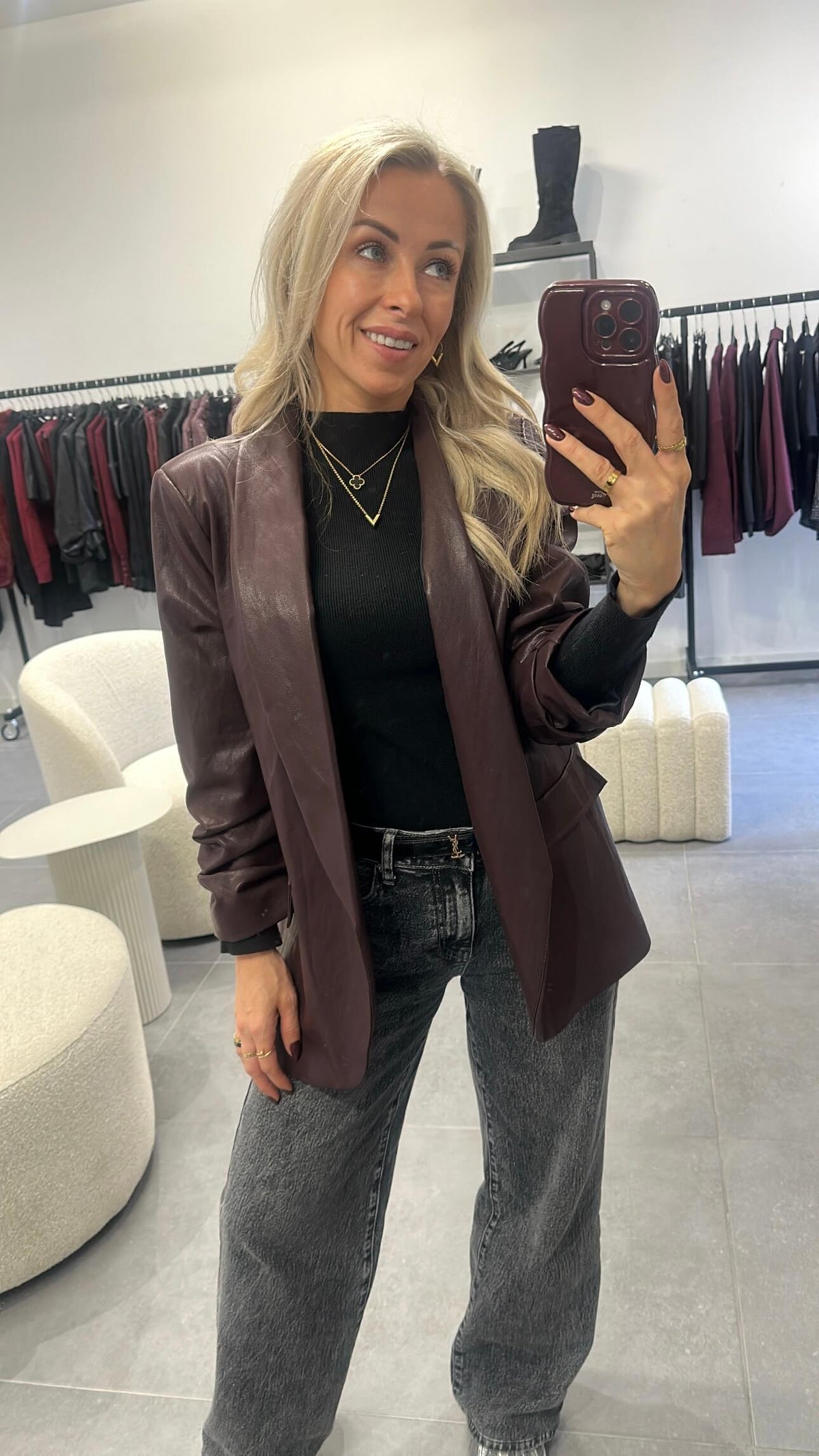 BABSIE Blazer - burgundy