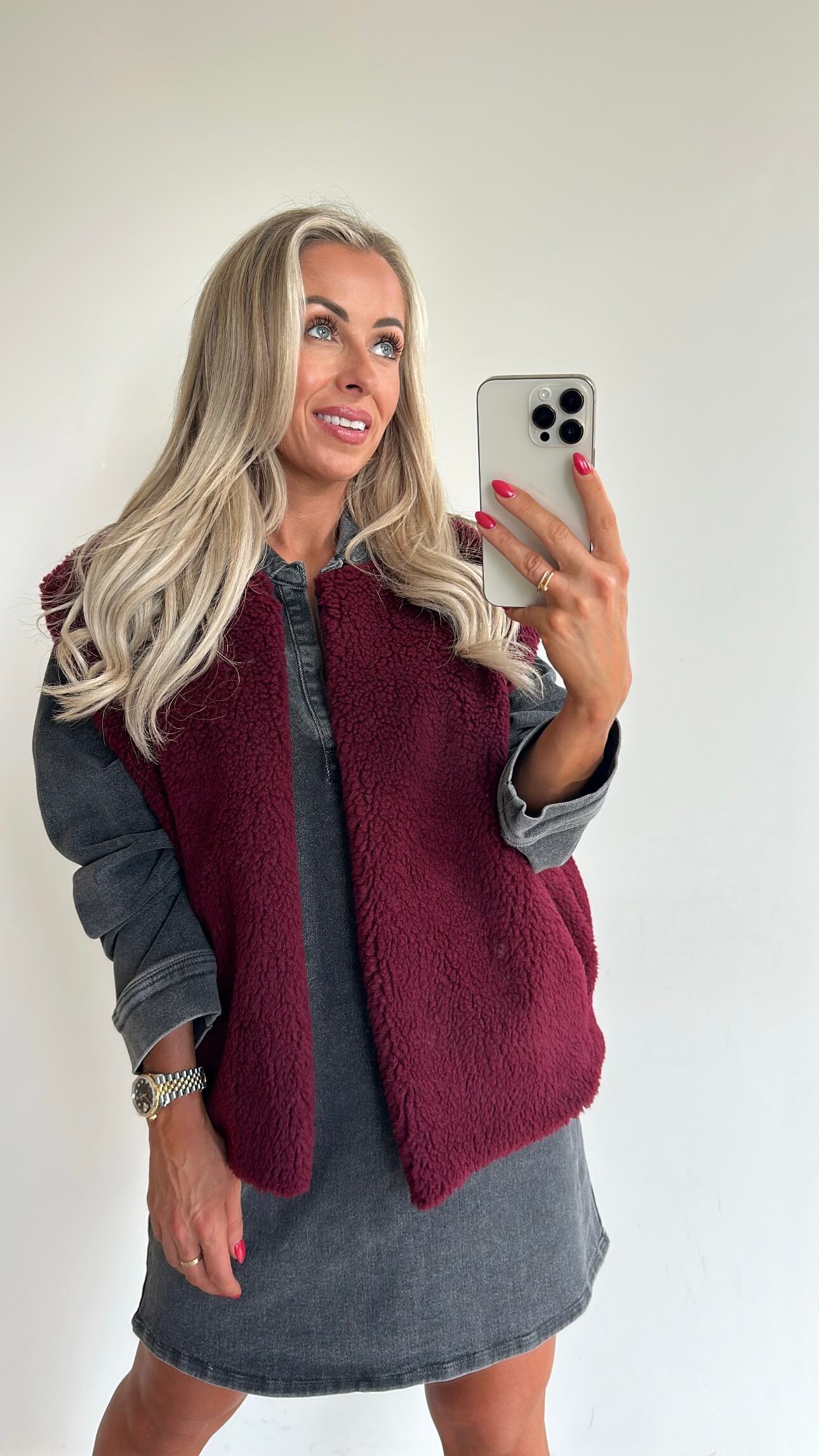 WINNIE Gilet - burgundy